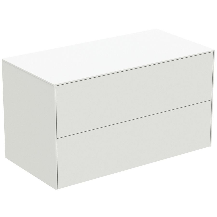 Conca wastafelmeubel 100x50x55cm 2 laden afdekblad zonder uitsnijding matt white