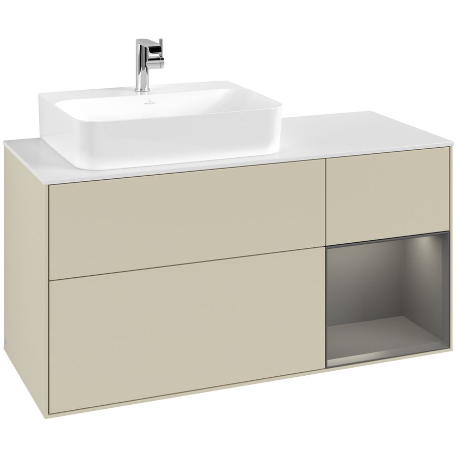 Wastafelonderkast Finion 1200x603x501mm S.Grey Matt Lacquer F151GKHJ