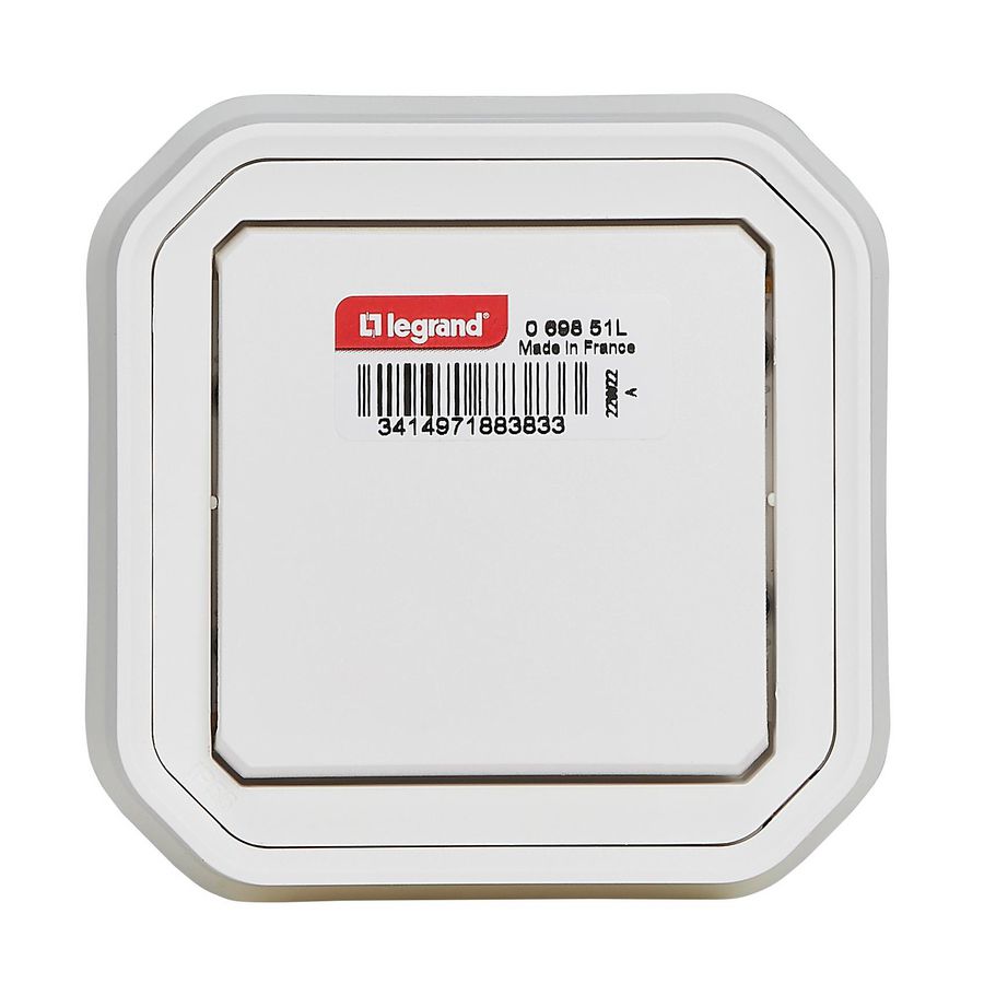 Wissel inbouw compleet IP55 wit