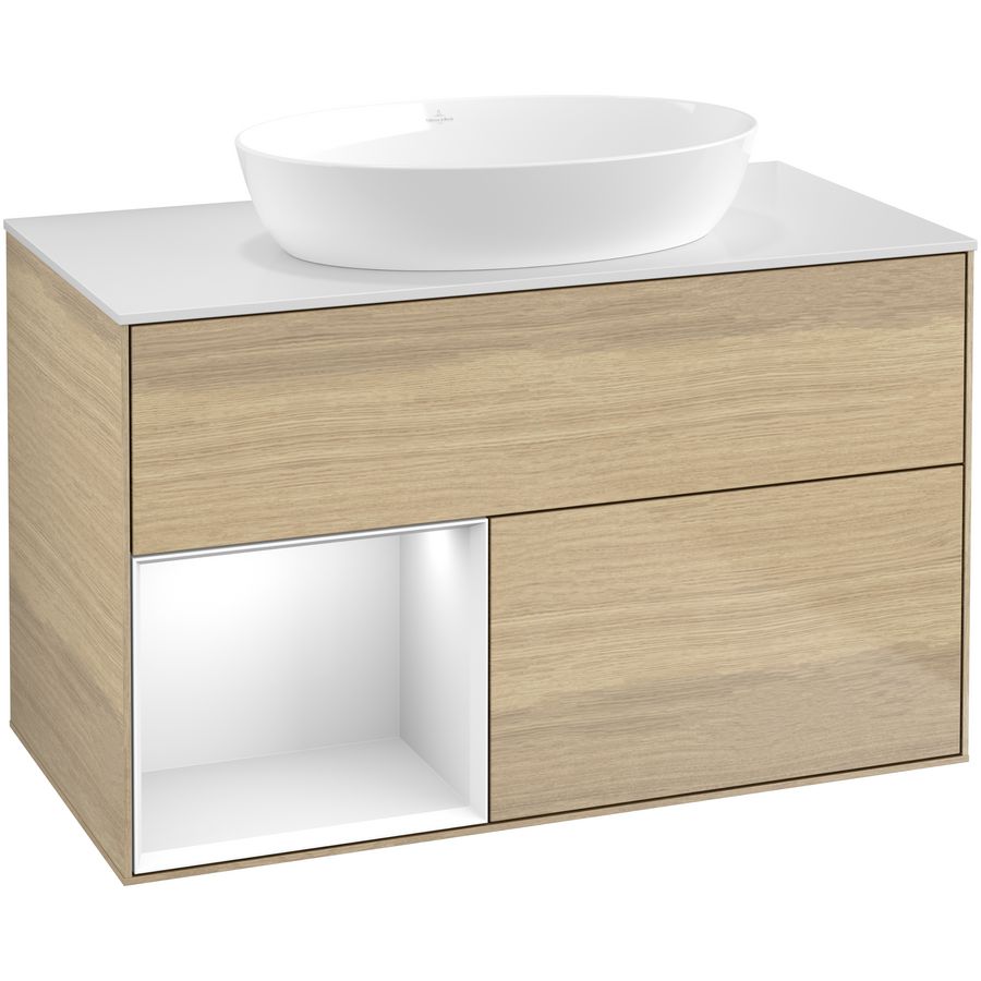 Wastafelonderkast Finion 1000x603x501mm Oak Veneer GA11GFPC