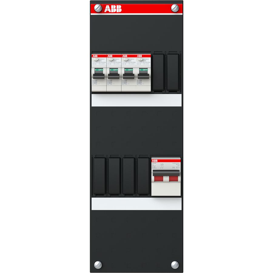 Groepenkast 1-fase 1 HS 40A 2P 4groep RCBO B16 30 mA