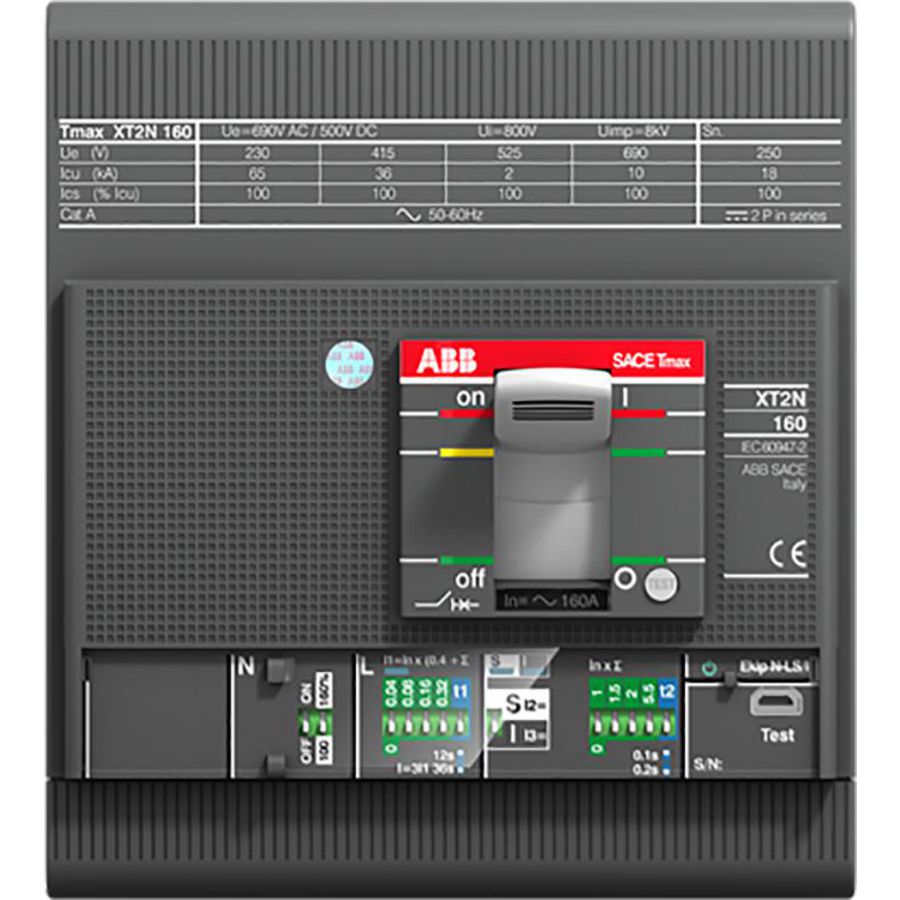 Vermogensschakelaar XT2H 160 Ekip Dip LIG In=10A 4P