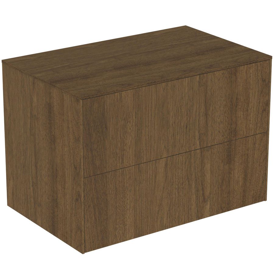 Conca wastafelmeubel 80x50x55cm 2 laden afdekblad zonder uitsnijding dark walnut