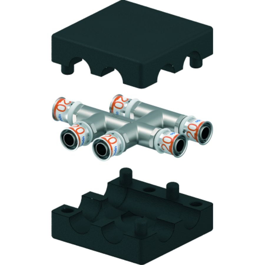 Kruisfitting S-PRESS PLUS 20x20x20mm m. isolatiebox