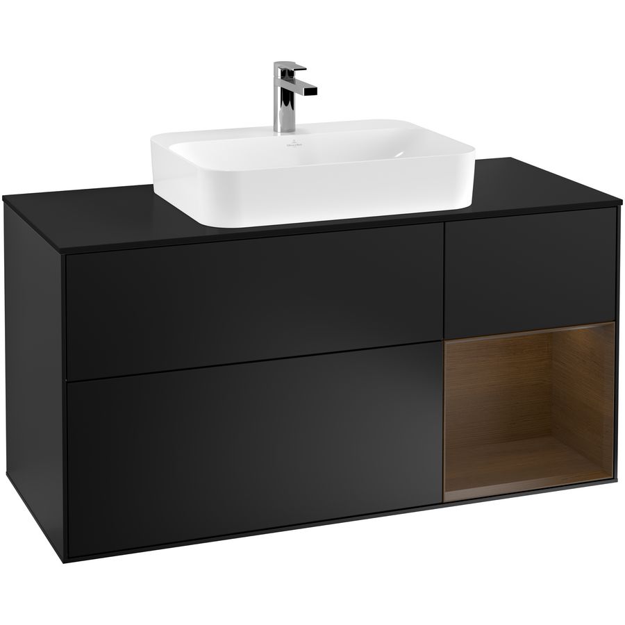 Wastafelonderkast Finion 1200x603x501mm Black Matt Lacquer F422GNPD