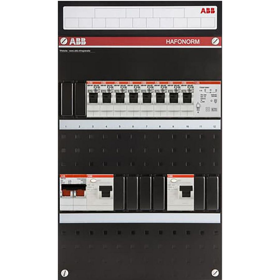 Groepenkast stekerbaar 8 groepen achter 2 als 2-pol 1SPF006983F1026