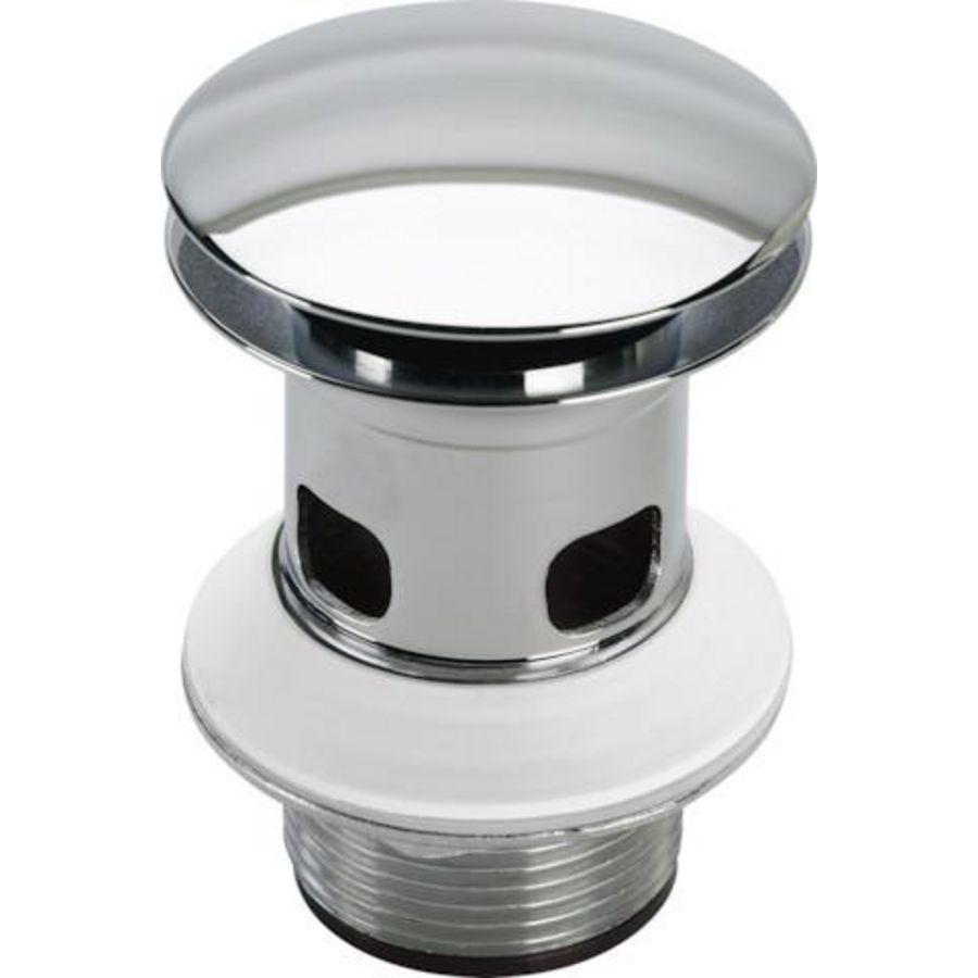 Schachtplaat 1.1/4"x63x75 m.OL chroom m.ronde kliksl./afsl.b.