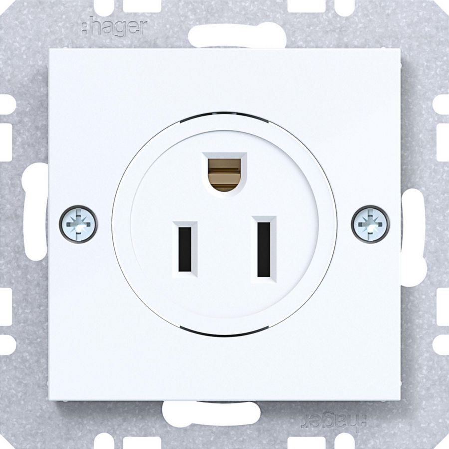 Wandcontactdoos USA/CANADA NEMA 5-15 R schr.kl. A.x/C.x wit