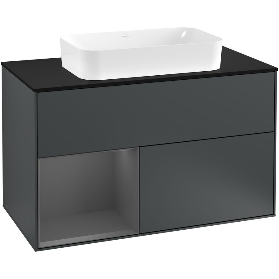 Wastafelonderkast Finion 1000x603x501mm Mid.Blue Matt Lacquer G242GKHG