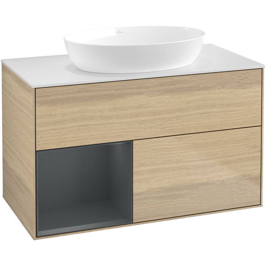 Wastafelonderkast Finion 1000x603x501mm Oak Veneer GA11HGPC