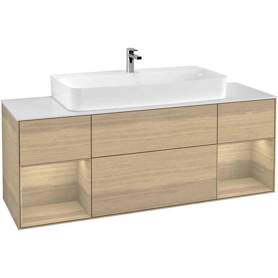 Wastafelonderkast Finion 1600x603x501mm Oak Veneer G211PCPC
