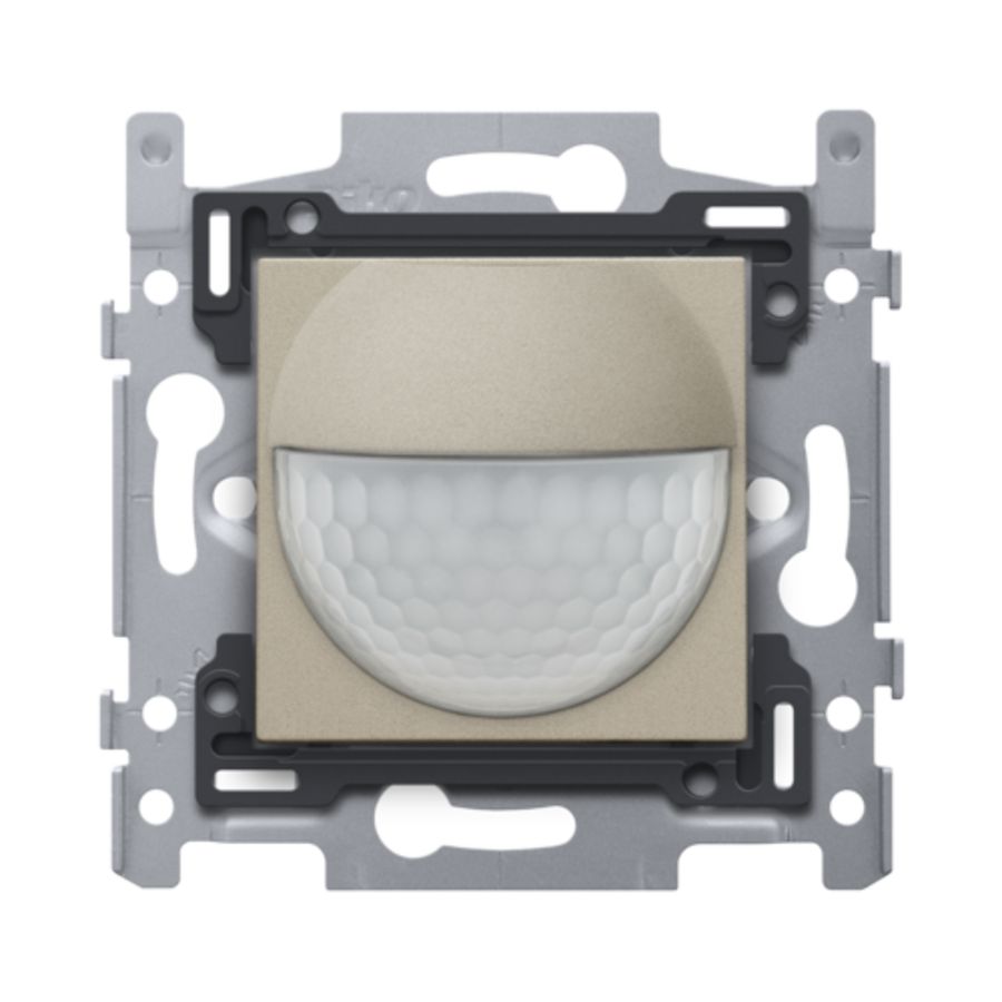 Bewegingsmelder 230V 8m 180gr. wanddetector inb.doos champag