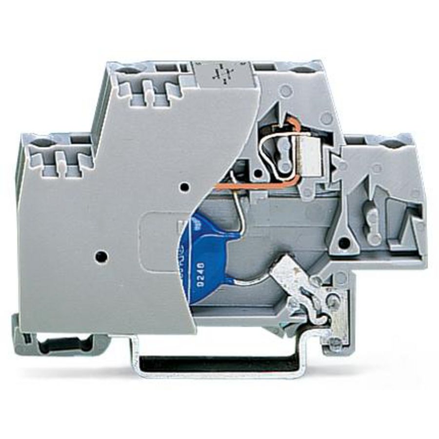 Moduleklem 2-etage +afsluitplaat grij 280-502/281-586 VVE=50