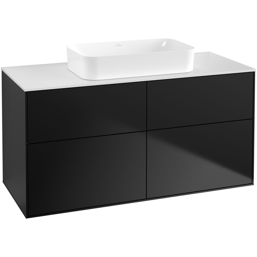 Wastafelonderkast Finion 1200x603x501mm Black Matt Lacquer F67100PD