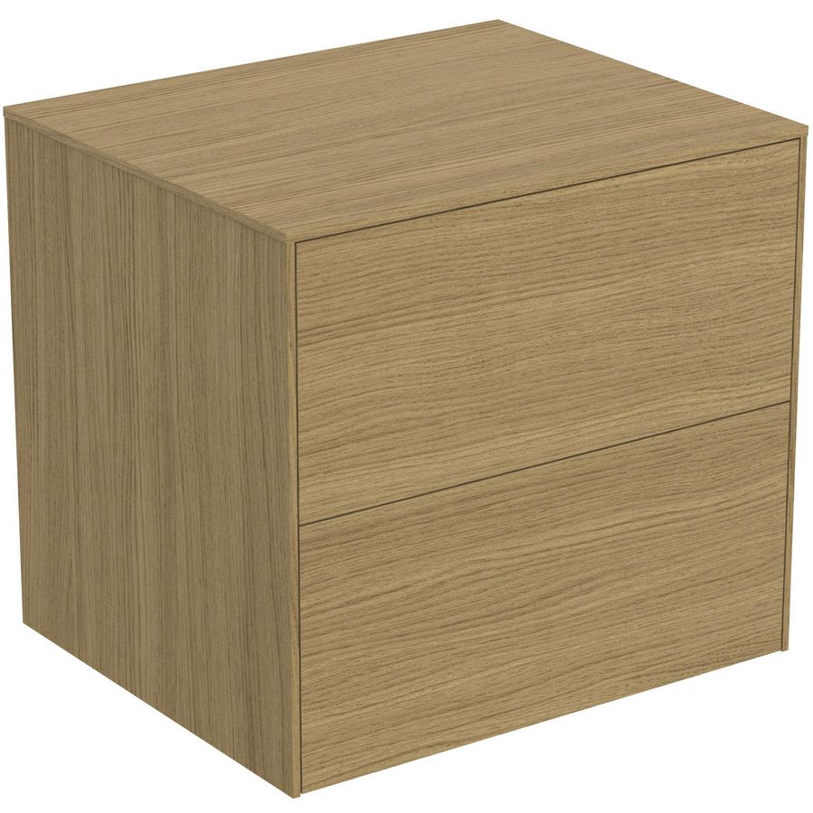 Conca wastafelmeubel 60x50x55cm 2 laden afdekblad zonder uitsnijding light oak