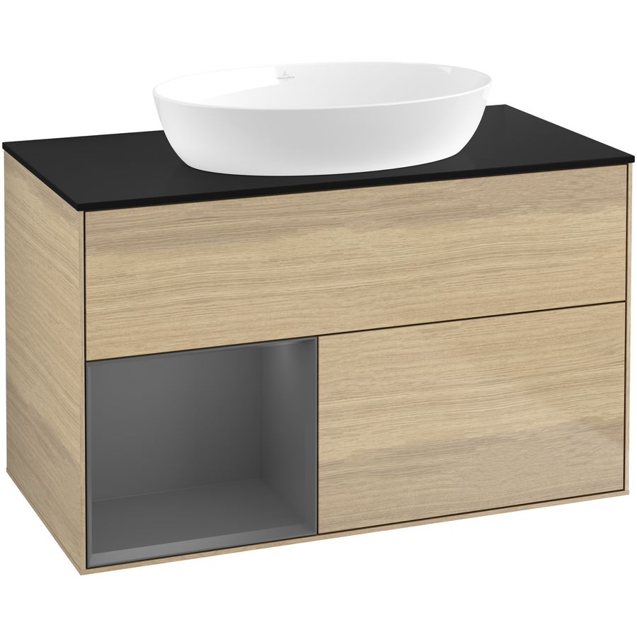 Wastafelonderkast Finion 1000x603x501mm Oak Veneer GA12GKPC