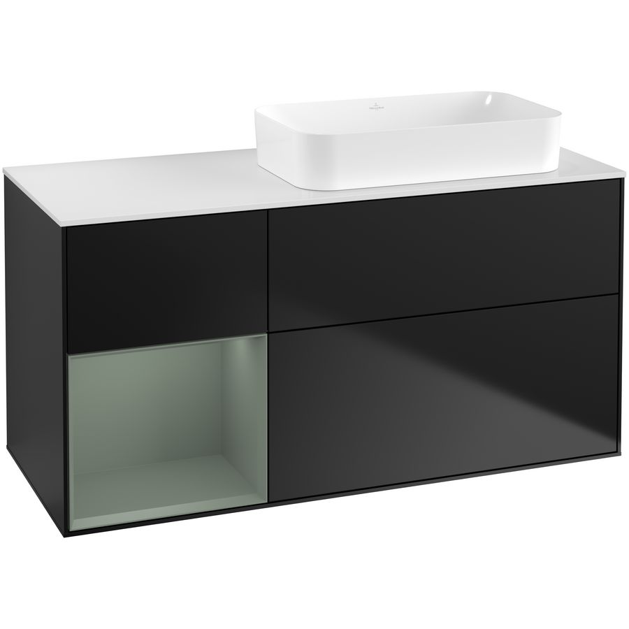 Wastafelonderkast Finion 1200x603x501mm Black Matt Lacquer F681GMPD