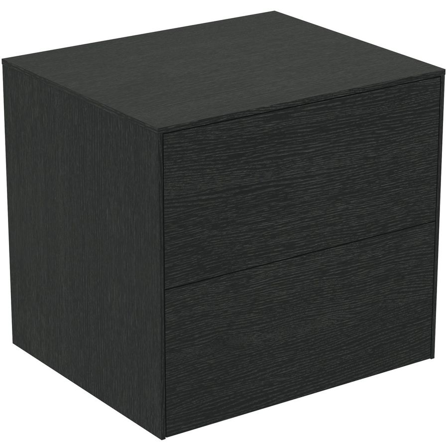 Conca wastafelmeubel 60x50x55cm 2 laden afdekblad zonder uitsnijding smoked oak