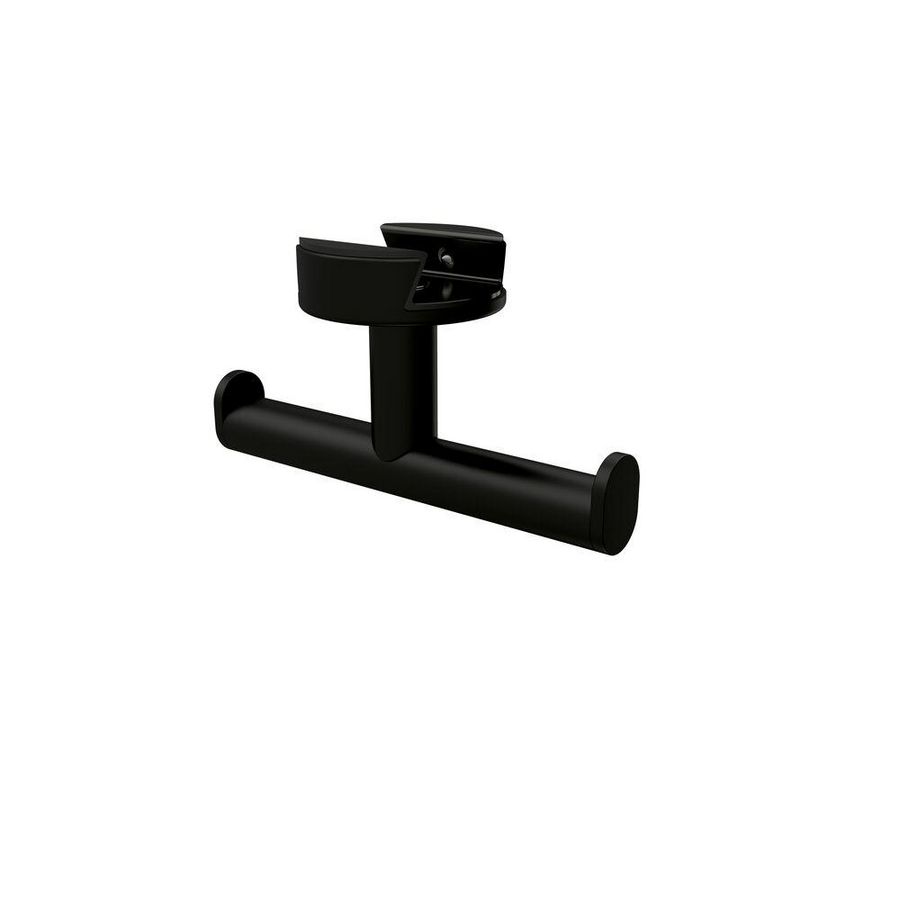 Handdoekhaak dubbel v. onder planchet Black LEEV