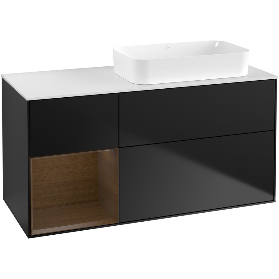 Wastafelonderkast Finion 1200x603x501mm Black Matt Lacquer F681GNPD