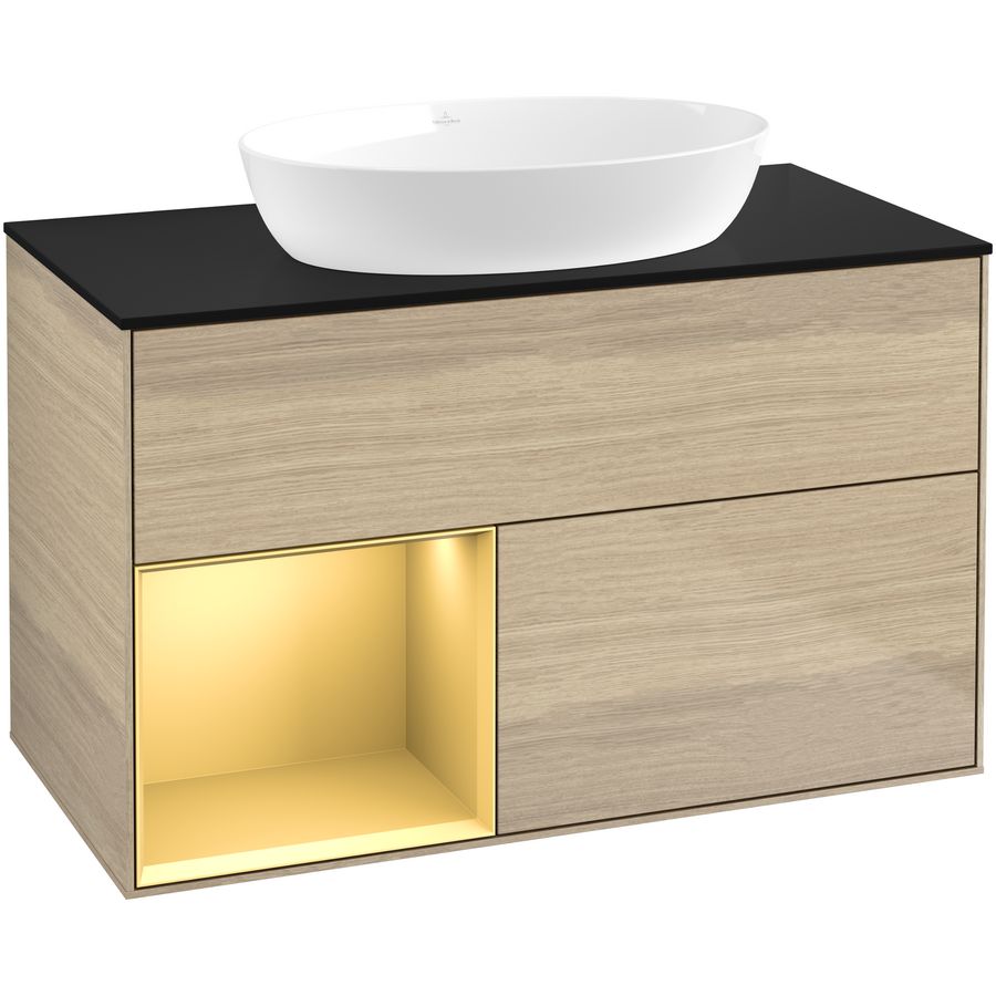 Wastafelonderkast Finion 1000x603x501mm Oak Veneer GA12HFPC