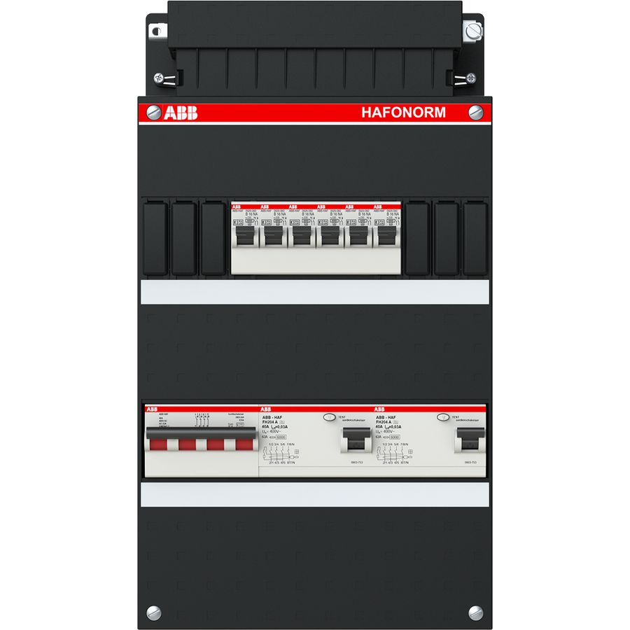Installatiekast 6x achter 2x 30mA + HS 3-f
