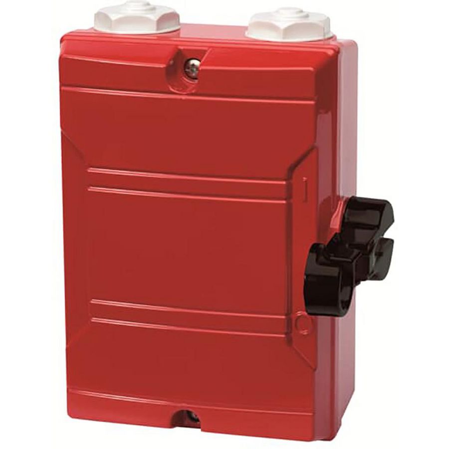 Werkschakelaar 3P 25A (AC-22A 500V) rode behuizing 2X M25