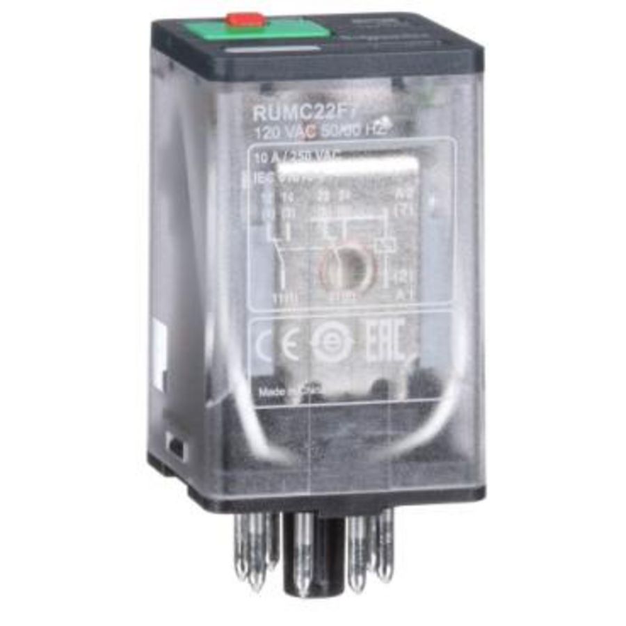 Universeel insteekrelais 2M/V 120V AC 10A LE RUM VVE=10