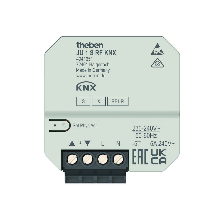 1-voudige RF jaloezieactor inbouw KNX