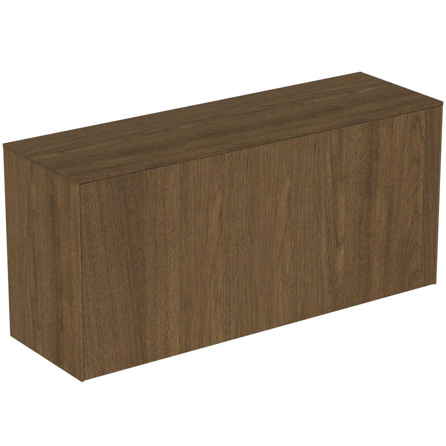 Conca wastafelmeubel 120x37x55cm 1 lade afdekblad zonder uitsnijding dark walnut