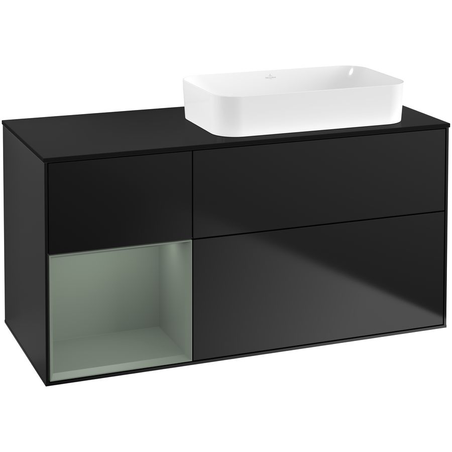 Wastafelonderkast Finion 1200x603x501mm Black Matt Lacquer F682GMPD