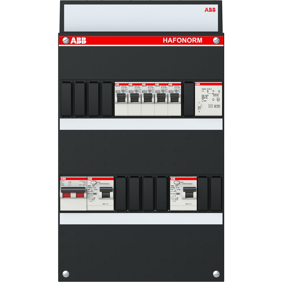 Groepenkast stekerbaar 5 groepen achter 2 als 2-pol 1SPF006983F1018