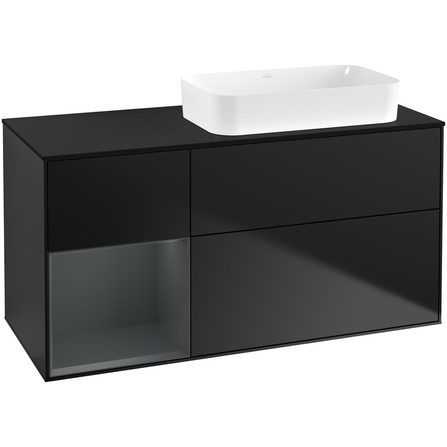 Wastafelonderkast Finion 1200x603x501mm Black Matt Lacquer F682HGPD