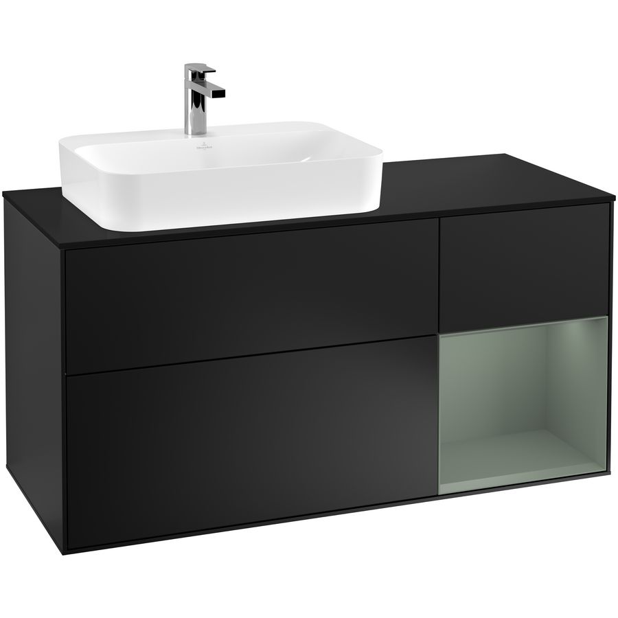 Wastafelonderkast Finion 1200x603x501mm Black Matt Lacquer G402GMPD
