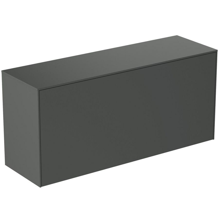 Conca wastafelmeubel 120x37x55cm 1 lade afdekblad zonder uitsnijding mat antraciet