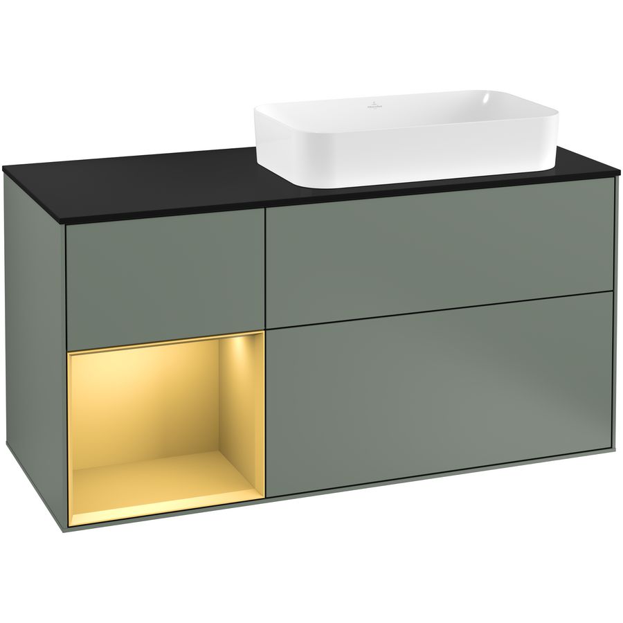 Wastafelonderkast Finion 1200x603x501mm Olive Matt Lacquer G272HFGM