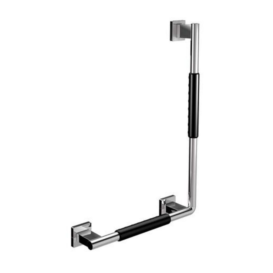 System2 handgreep gebogen ommanteling zwart links 90° Chr