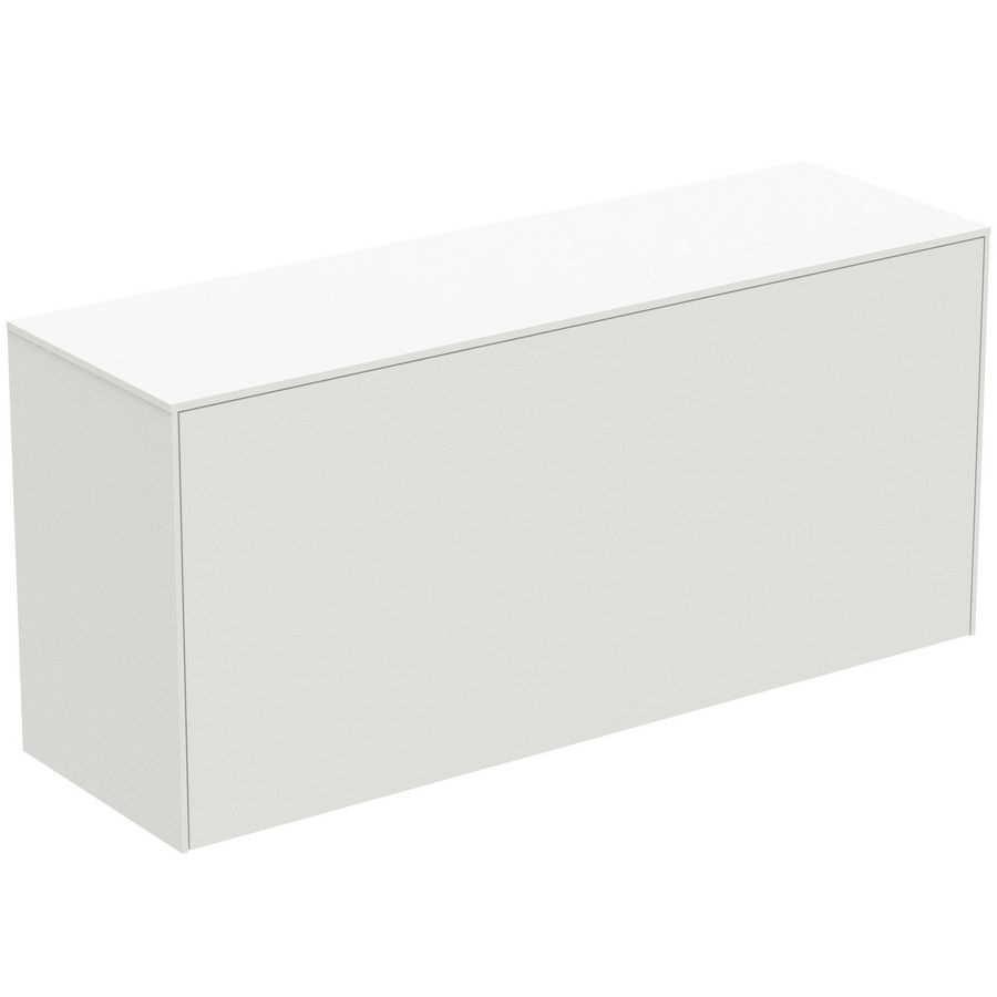 Conca wastafelmeubel 120x37x55cm 1 lade afdekblad zonder uitsnijding matt white
