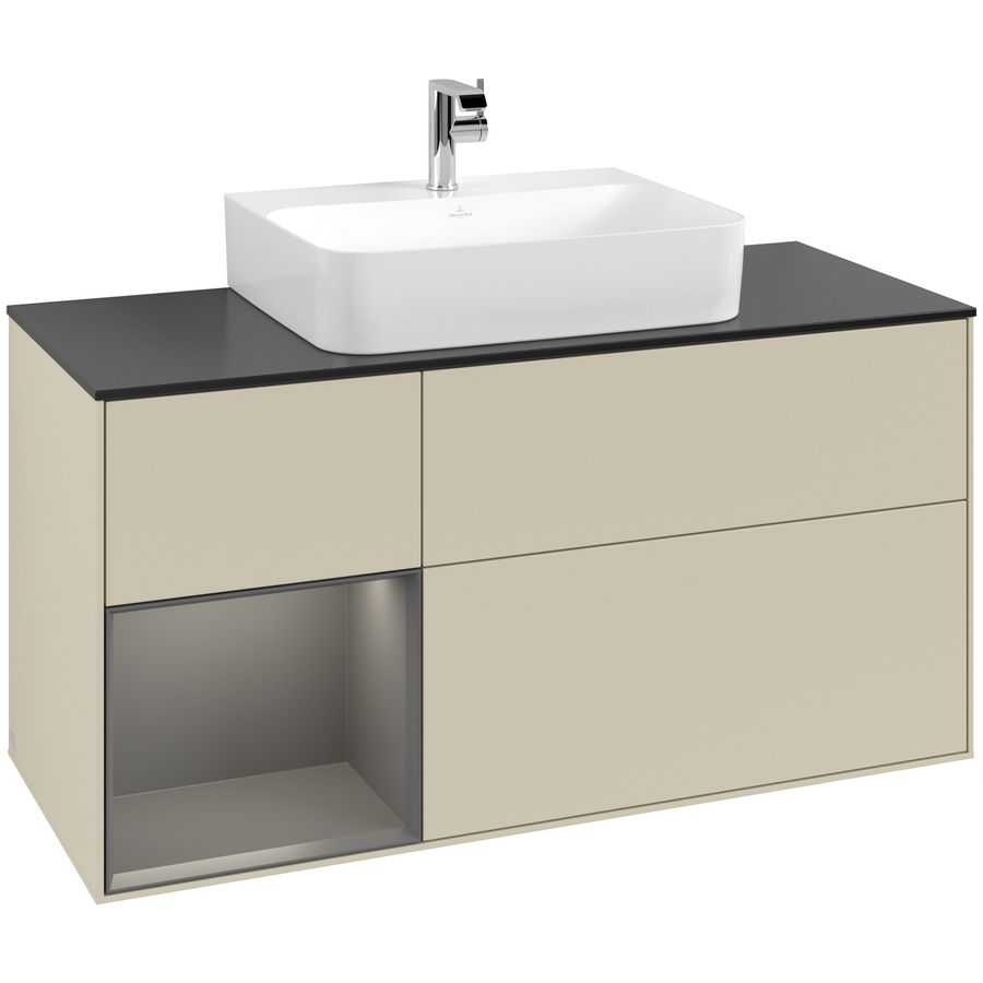 Wastafelonderkast Finion 1200x603x501mm S.Grey Matt Lacquer F162GKHJ