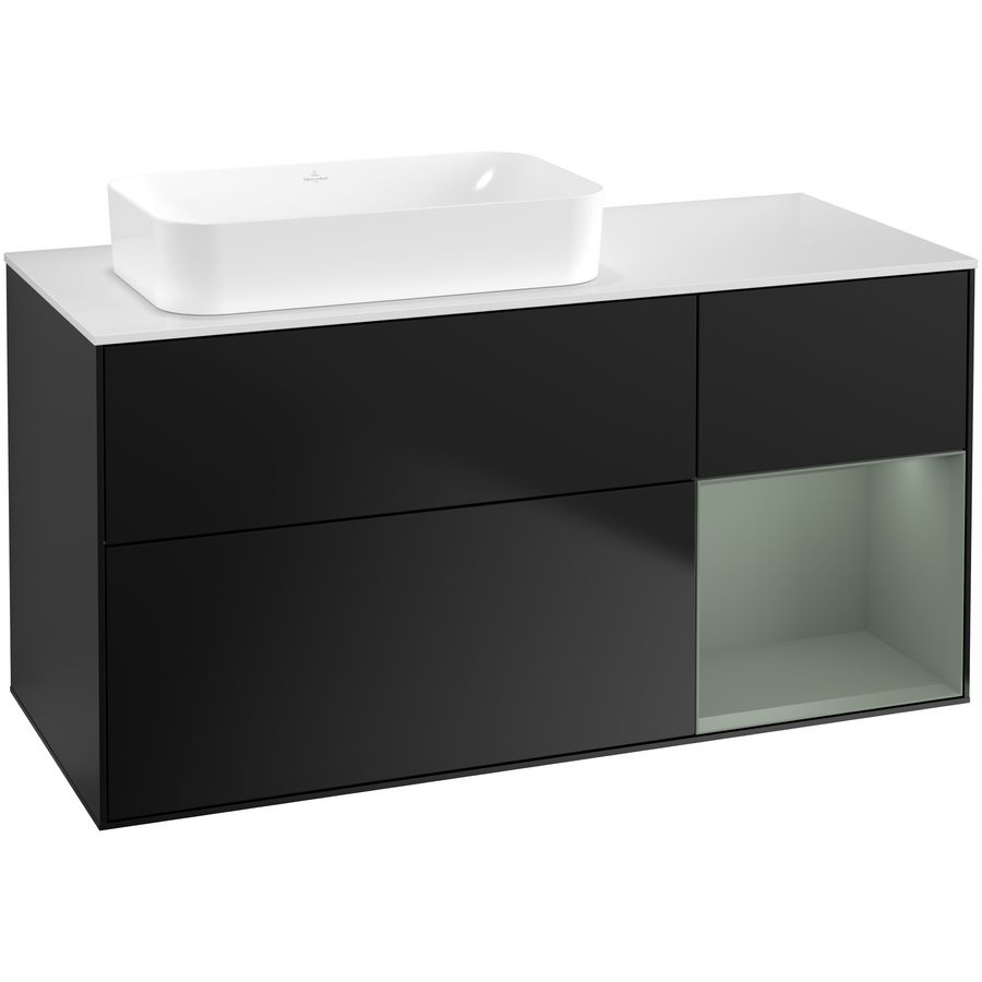 Wastafelonderkast Finion 1200x603x501mm Black Matt Lacquer F691GMPD