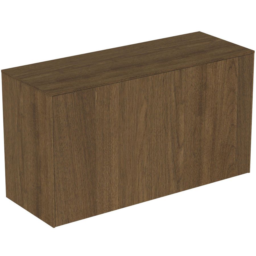 Conca wastafelmeubel 100x37x55cm 1 lade afdekblad zonder uitsnijding dk walnut