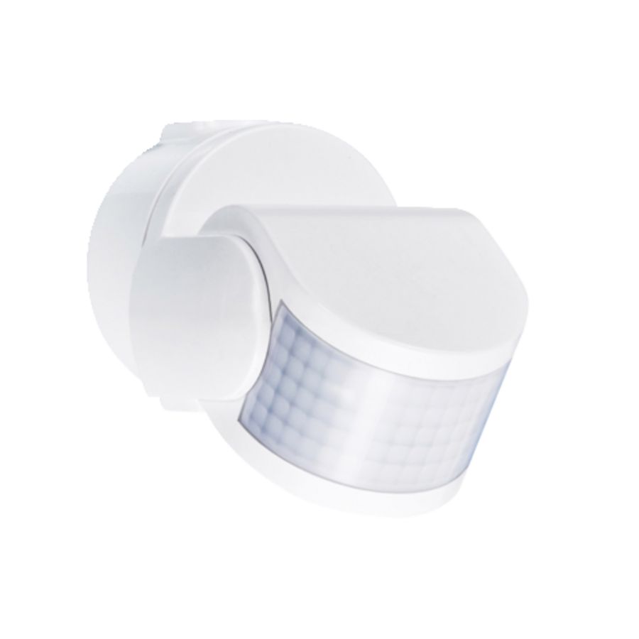Bewegingsmelder 230V 12m 200gr. IP55 wand/plafondmont. Wit