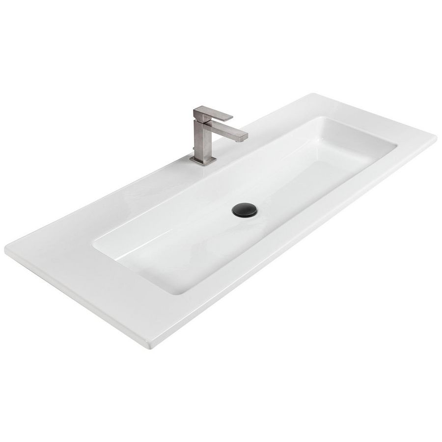 Wastafel 20 glans wit 121cm 1x kom m.1x kraangat (i.c.m. meubel)