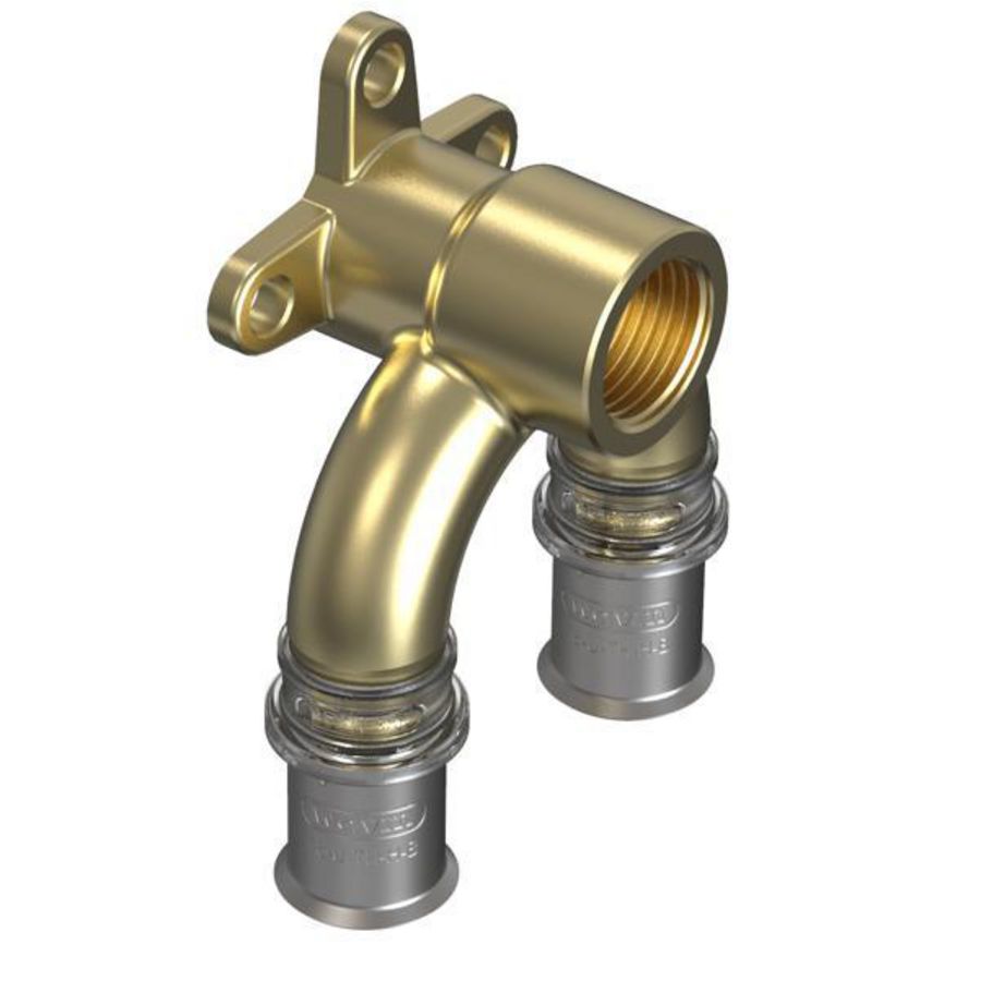 Muurplaat pers TIGRIS M5 dubbel 25x1/2"bn.dr.