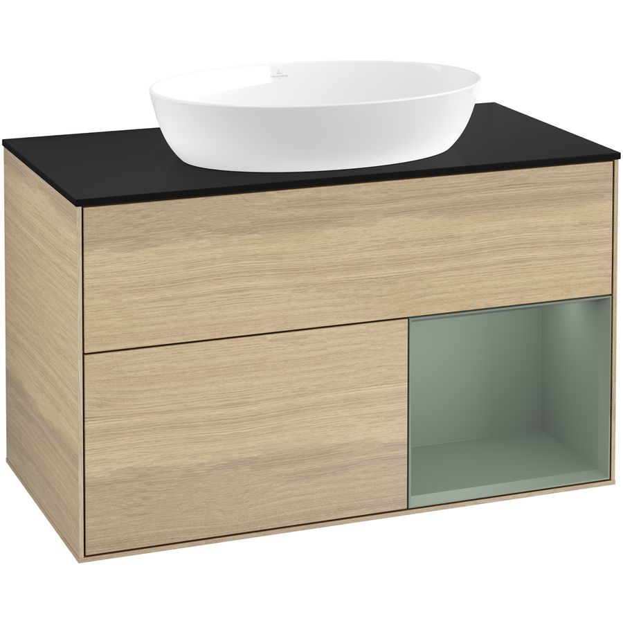 Wastafelonderkast Finion 1000x603x501mm Oak Veneer GA22GMPC
