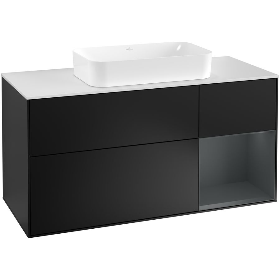Wastafelonderkast Finion 1200x603x501mm Black Matt Lacquer G301HGPD