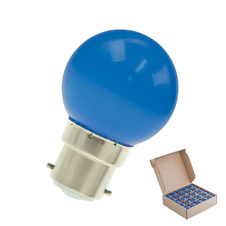 LED-lamp G45 Bulk ecopack party G45 B22d 1W blauw VVE=25
