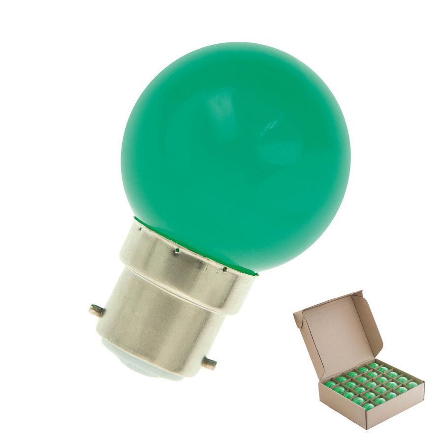 LED-lamp G45 Bulk ecopack party G45 B22d 1W groen VVE=25
