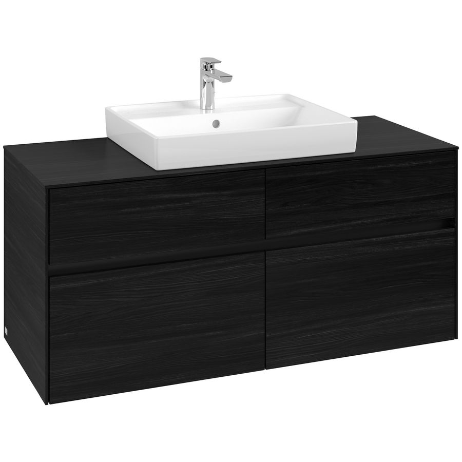 Wastafelonderkast Collaro 1200x548x500mm Black Oak C08100AB