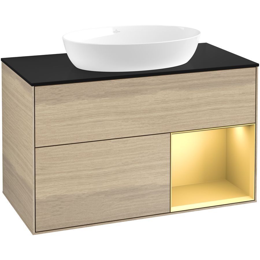 Wastafelonderkast Finion 1000x603x501mm Oak Veneer GA22HFPC